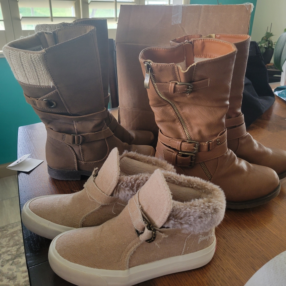 BUNDLE OF 3 GIRLS Mixed Brown Mid-Calf Buckle Boots SZ 13 - Picture 15 of 15